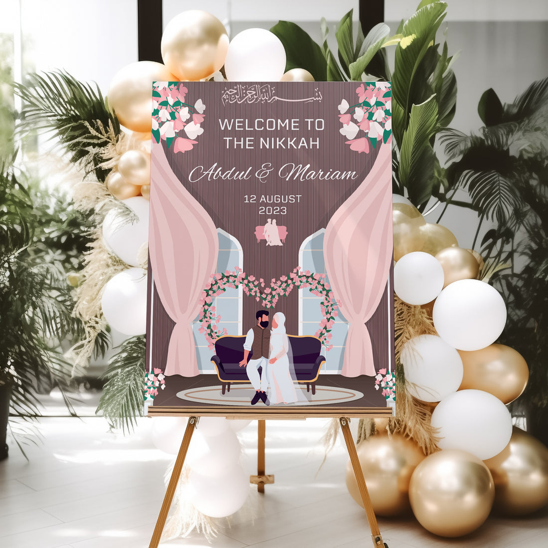 Nikkah Illustration Welcome Sign